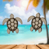 Hawaiian Honu Sea Turtle White Wood Stud Earrings