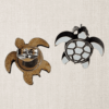 Hawaiian Honu Sea Turtle White Wood Stud Earrings