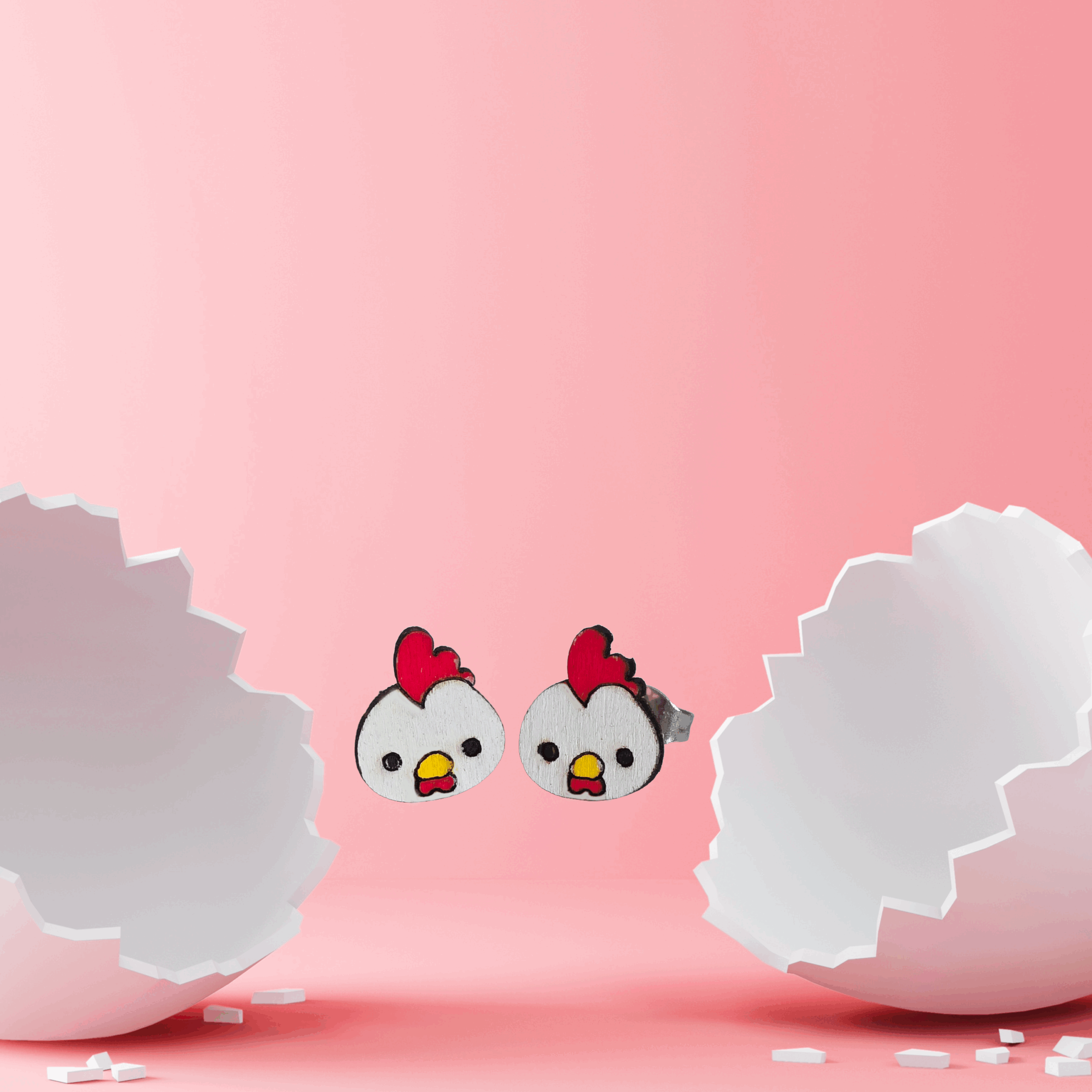 Chicken Stud Earrings