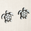Hawaiian Honu Sea Turtle White Wood Stud Earrings
