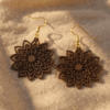Bohemian Mandala Flower Wood Earrings