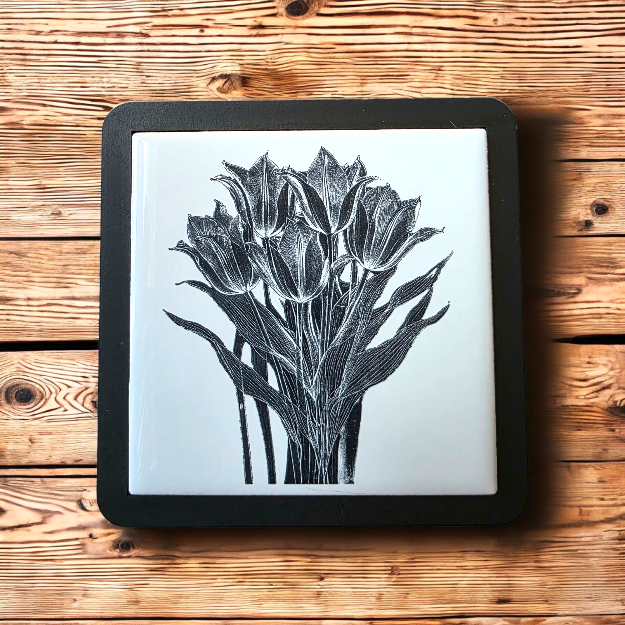 Classic Tulip Arrangement Tile Coaster