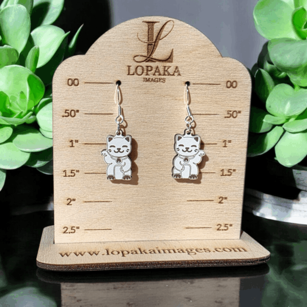 Maneki Neko "Lucky Cat" Dangle Earrings