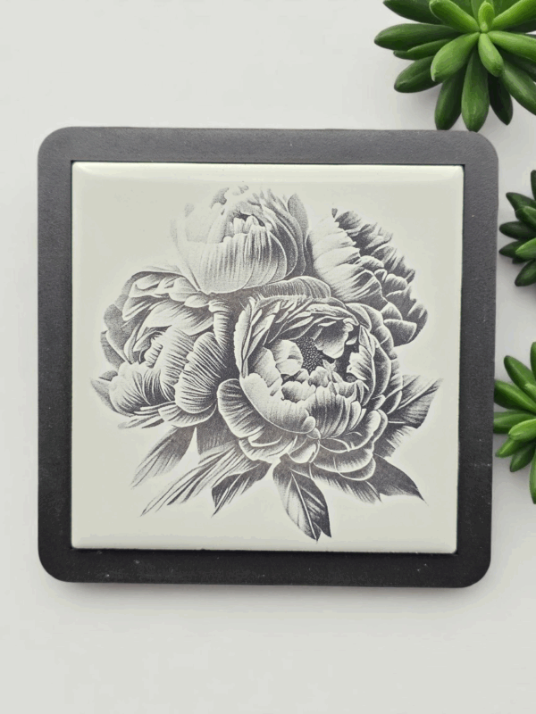 Artistic Peony Flower Trivet