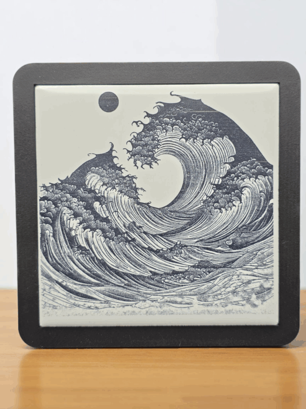 Ocean Wave & Moon Tile Coaster