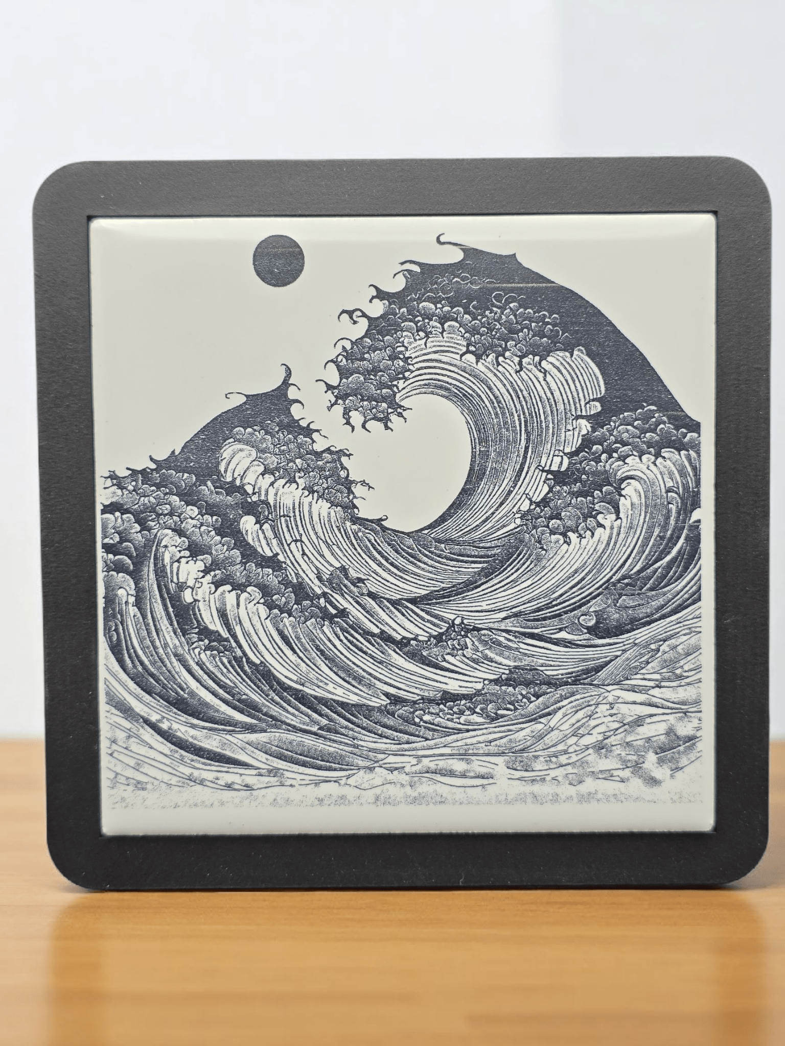 Ocean Wave & Moon Tile Coaster