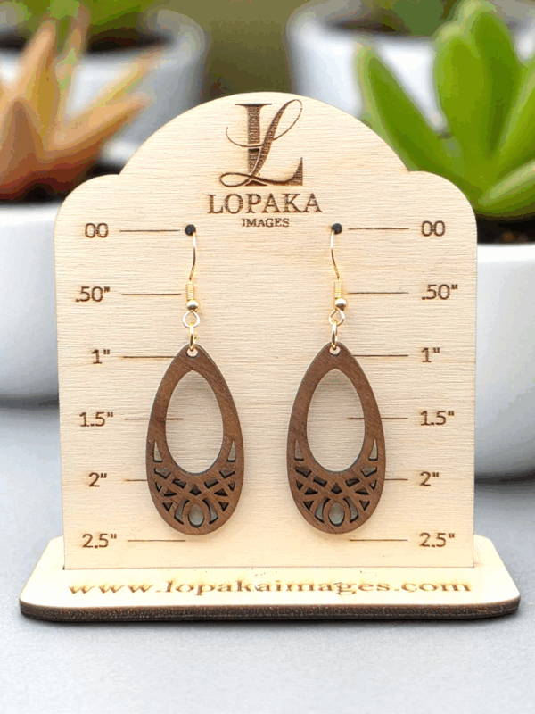Boho Chic Walnut Wooden Teardrop Earrings