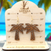 Charming Wooden Mahogany Palm Tree Dangle Earrings