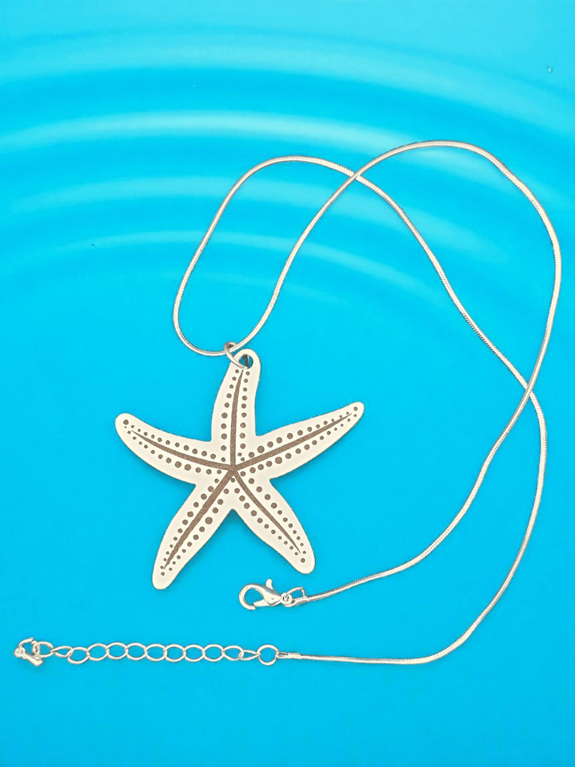 Starfish Pendant Necklace on Silver-Plated Chain