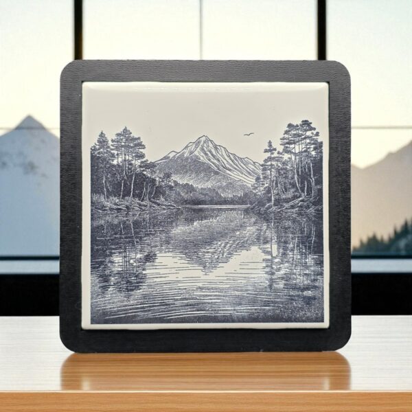 Mountain View White Tile Coaster