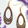 Boho Chic Walnut Wooden Teardrop Earrings