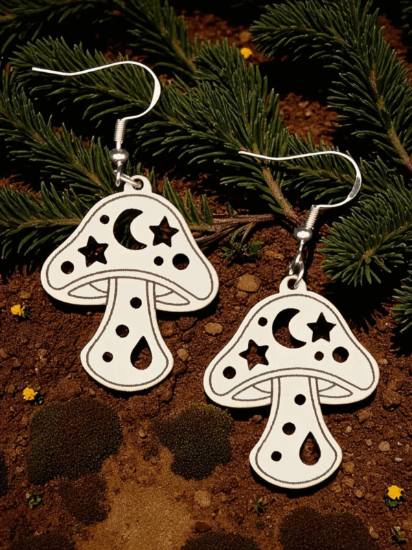 Enchanting Starlight Mushroom Earrings