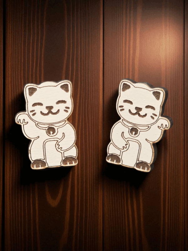 Maneki Neko "Lucky Cat" Stud Earrings