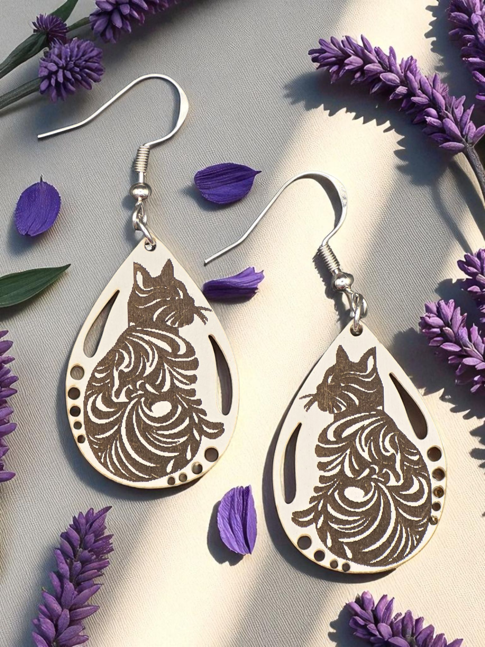 Charming Cat Lover Teardrop Earrings