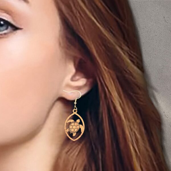 Hawaiian Honu Wood Earrings