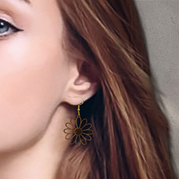Walnut Daisy Dangle Earrings