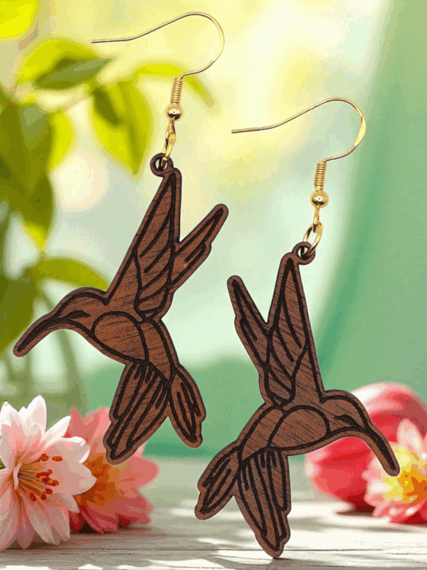 Rich Mahogany Hummingbird Earrings