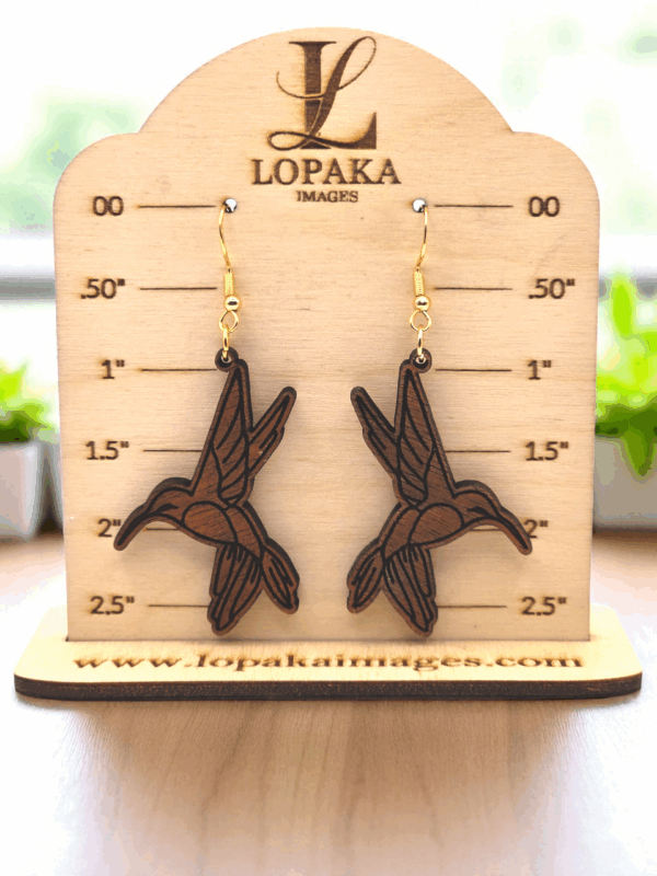 Rich Mahogany Hummingbird Earrings