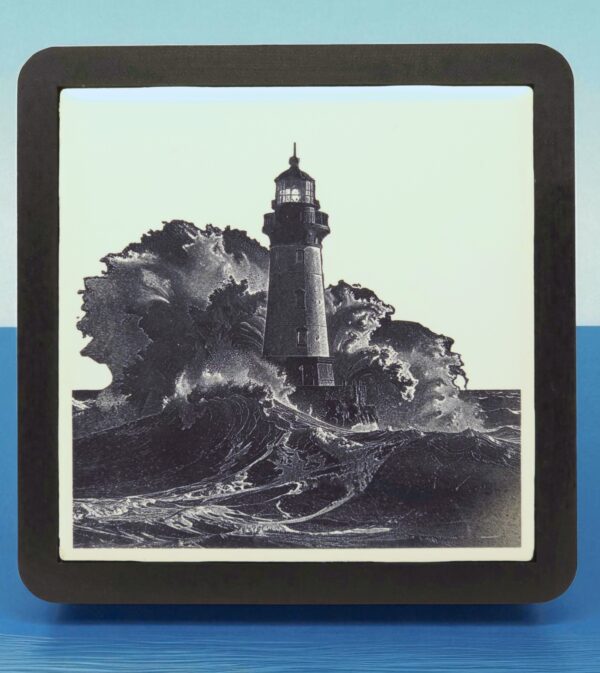 The Sentinel & The Storm: Lighthouse Tile Coaster