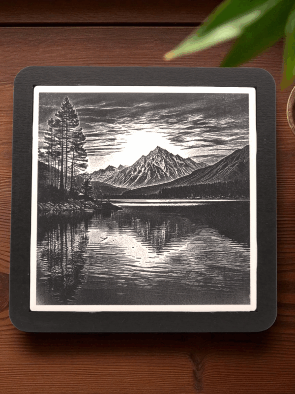 Mountain View White Tile Coaster