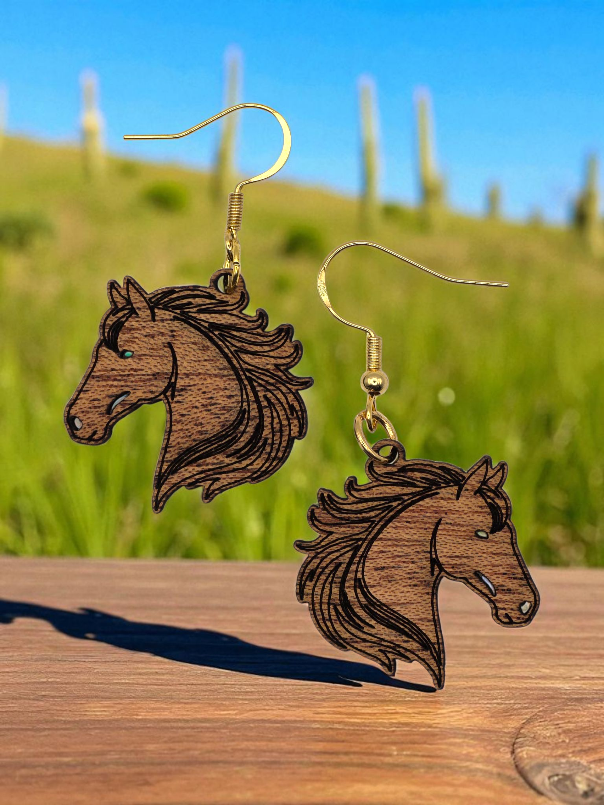 Mahogany Horse Earrings