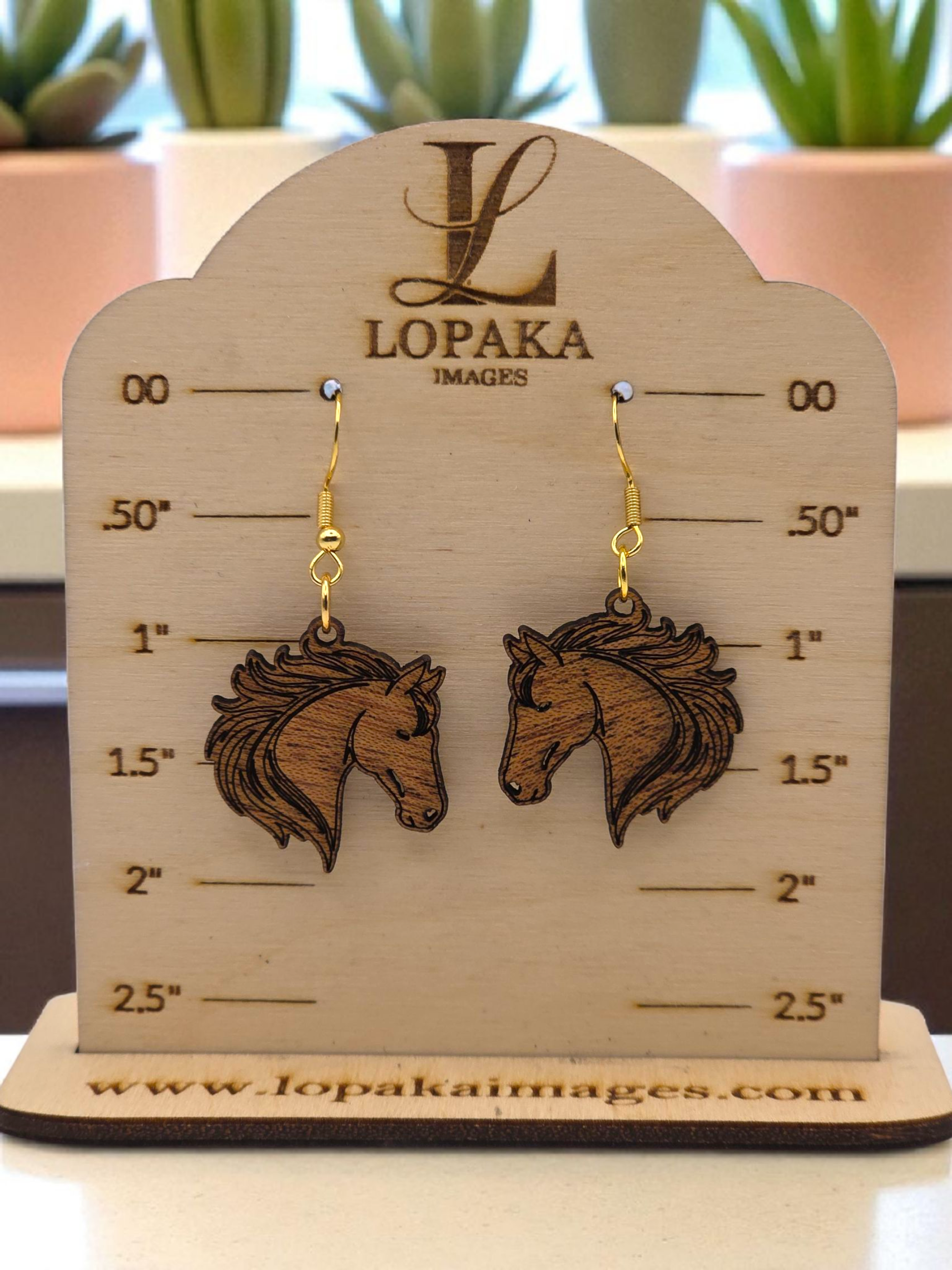 Mahogany Horse Earrings