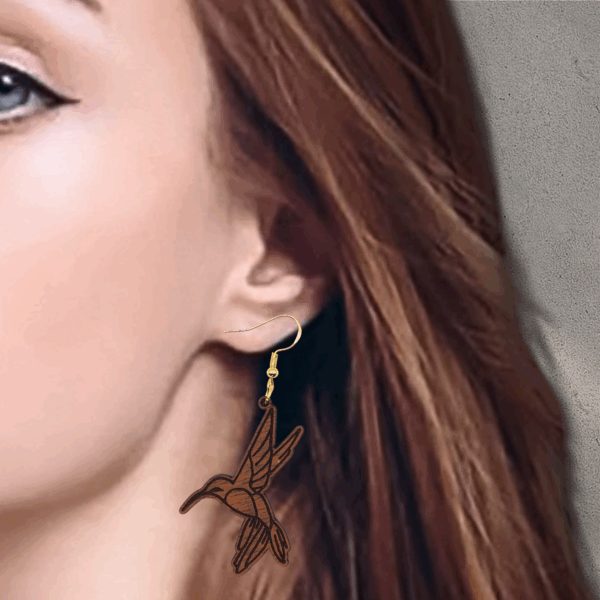 Rich Mahogany Hummingbird Earrings