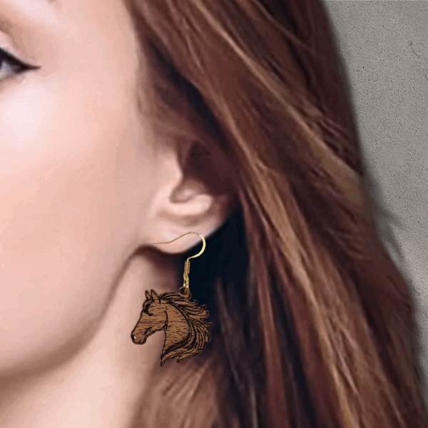 Mahogany Horse Earrings