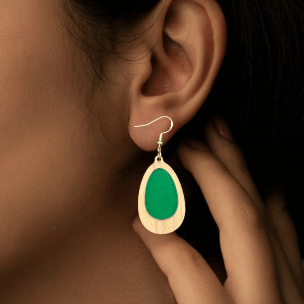Inlay Green Earrings