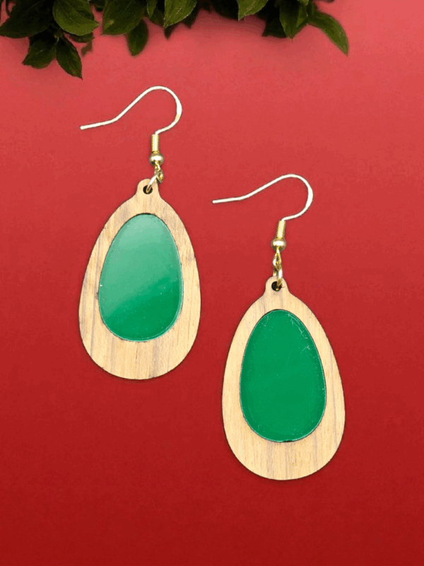 Inlay Green Earrings