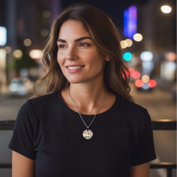 Stainless steel Aries zodiac constellation necklace