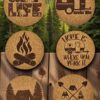 Camping Cork Coasters Set