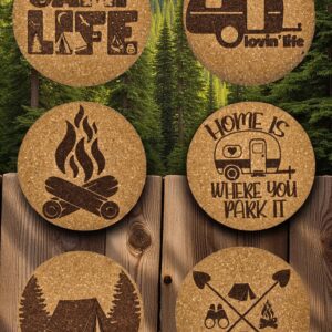 Camping Cork Coasters Set
