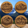 Mountain View Cork Coasters Set