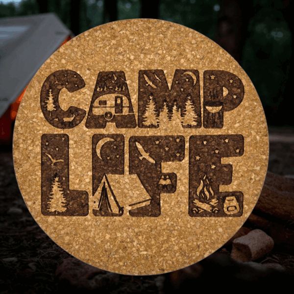 Camping Cork Coasters