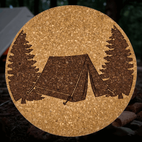 Tent Camping Cork Coasters