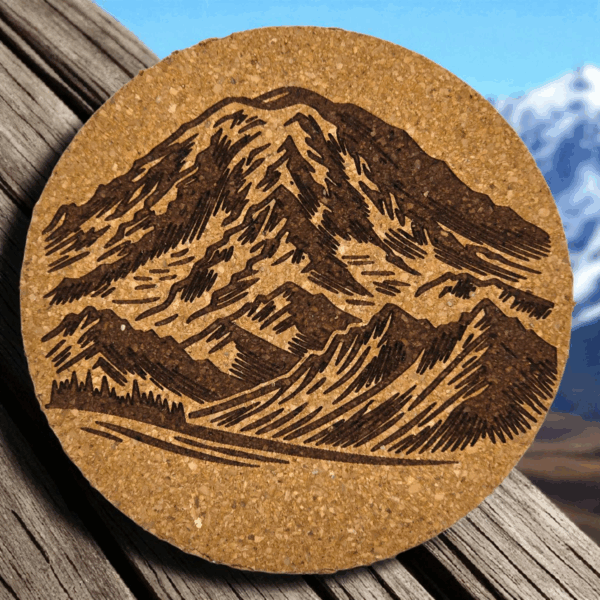 Mountain View Cork Coasters
