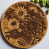 Laser engraved cork coaster Flowers