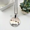 Stainless steel Aries zodiac constellation necklace