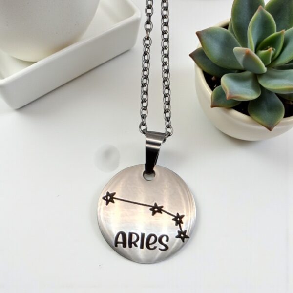 Stainless steel Aries zodiac constellation necklace