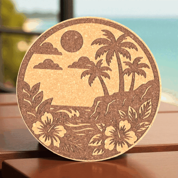 Tropical Paradise Cork Coaster