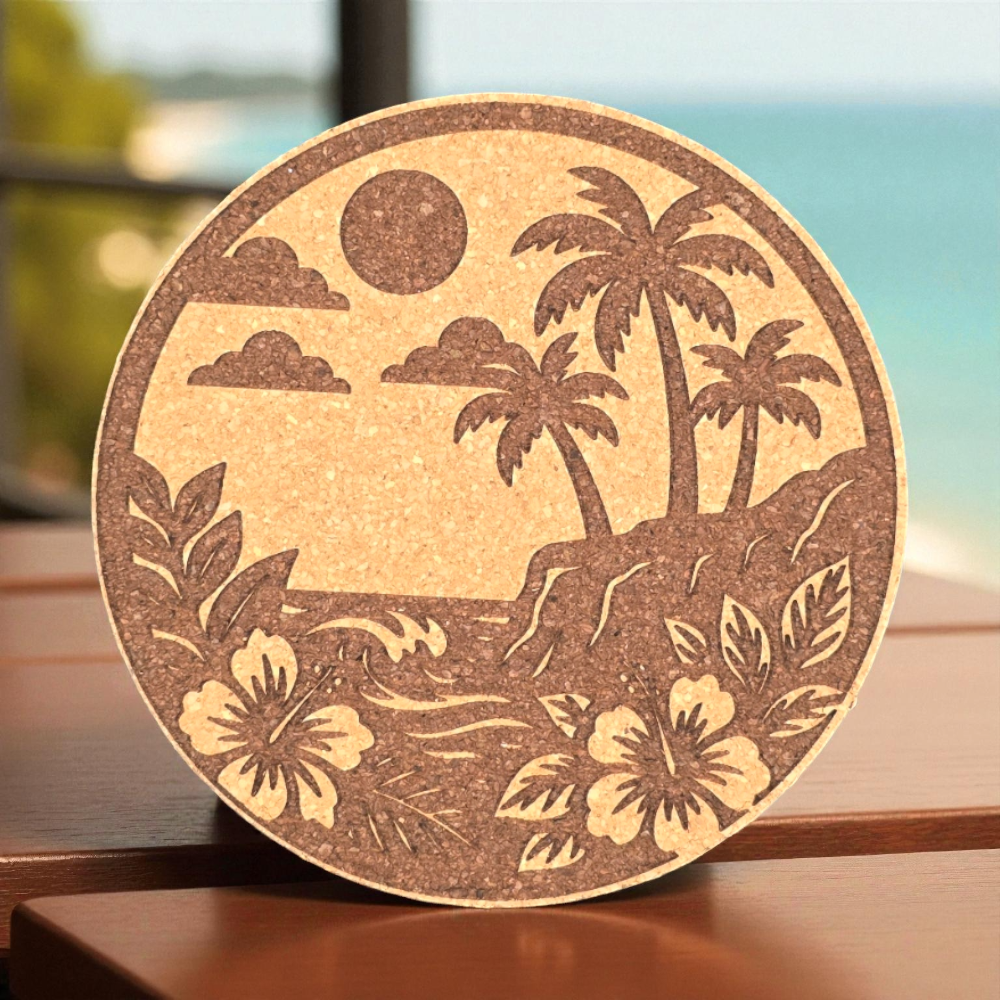 Tropical Paradise Cork Coaster