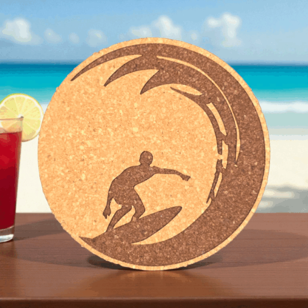 Cork Coaster Surfer