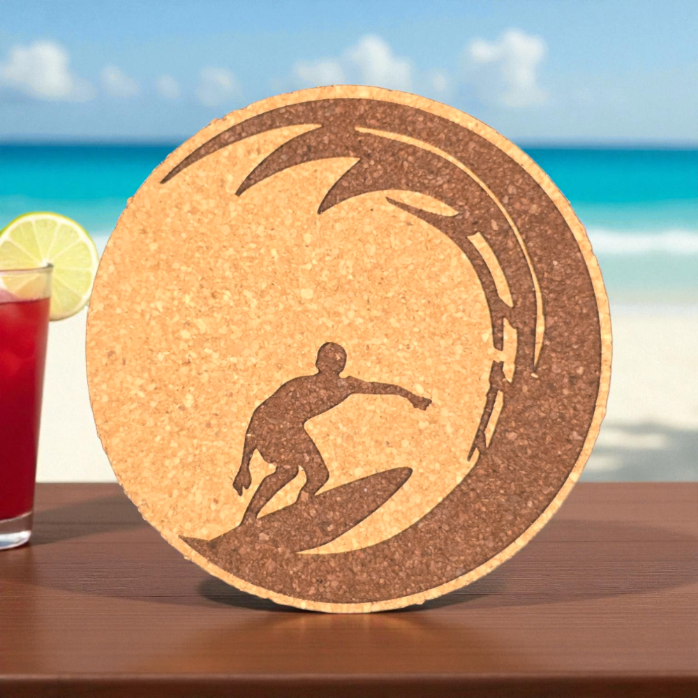 Cork Coaster Surfer