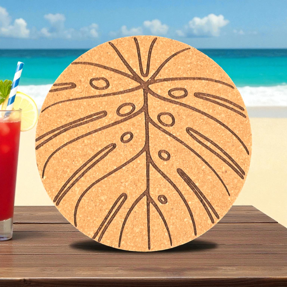 Cork Coaster - Monstera Leaf