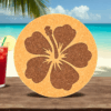 Tropical Cork Coaster - Hibiscus Flower