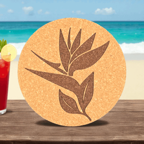Cork Coaster - Bird of Paradise Flower