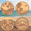 Hawaiian cork coasters Set