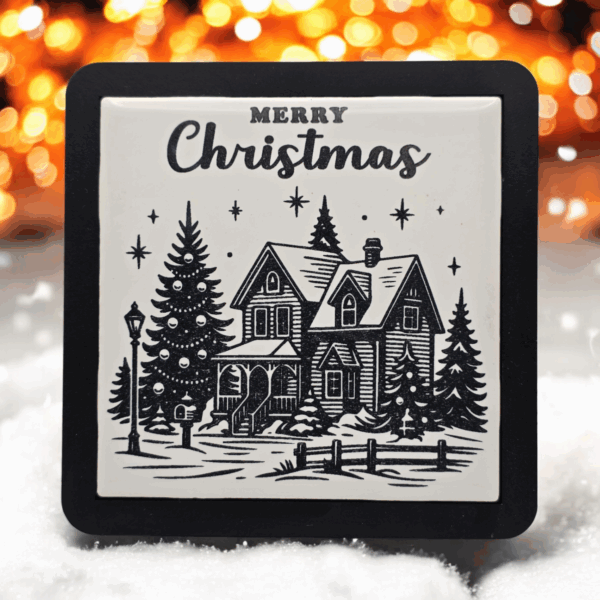 rustic cabin coaster / decorative tile