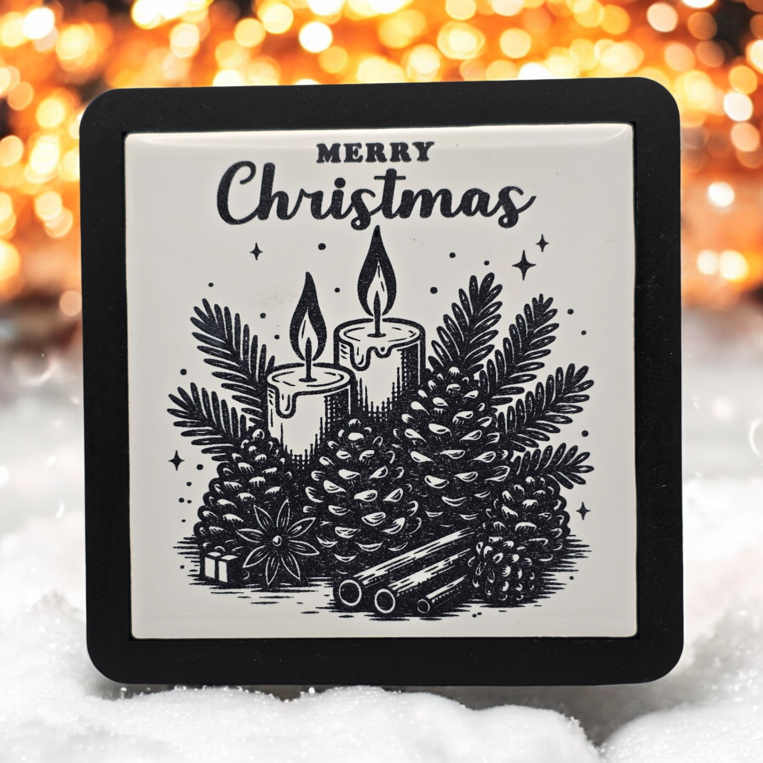 Christmas Candle decorative tile